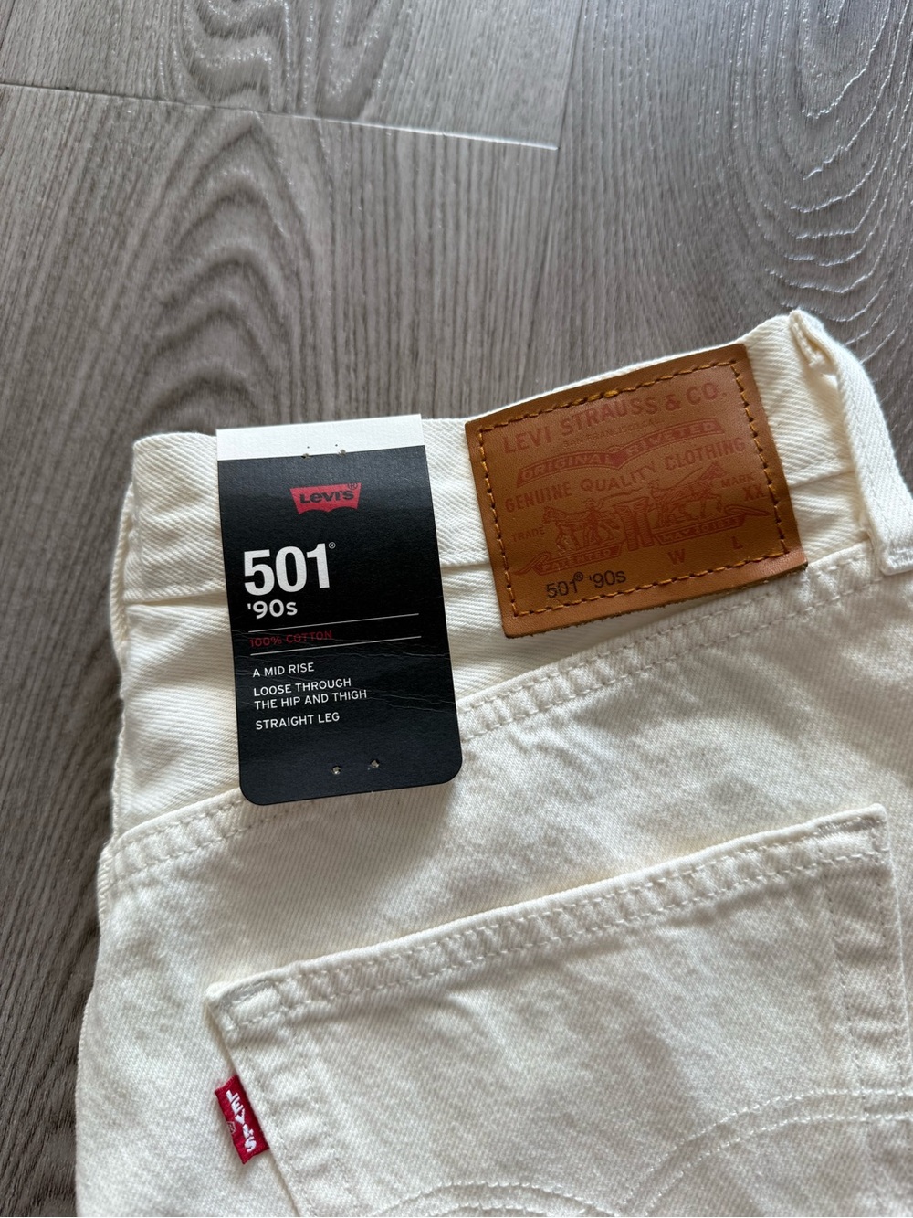 Levi's 501 ‘90s Jeans in White Ecru Booper - Women’s Size 29 W x 30 L - Picture 2 of 6